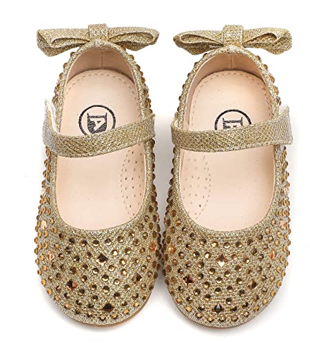 kkdom Girl's Dress Shoes Mary Jane Ballet Flats Bow Flower Girl Wedding Party Ballerina Flat Shoes Toddler/Little Kid/Big Kid