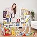 deAO Kids Cleaning Set for Toddler, Pretend Play Housekeeping Toy with Cleaning Carts Includes Real Working Vacuum Cleaner, Broom, Dust and More (Red)