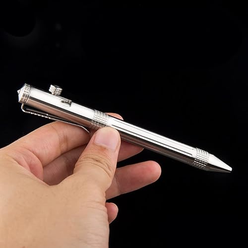 Miniatura 5 de Lary Bolt Action Pen - Bolígrafo de acero inoxidable duradero para diseño de bolsillo EDC con 3 recambios adicionales en caja de regalo (LA005)