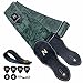 Nefelibata Guitar Strap with Pick Pocket,2.3 inch Porter Style Leather Carving Guitar Straps with High Quality Leather Ends,60s Vintage Style (Green)