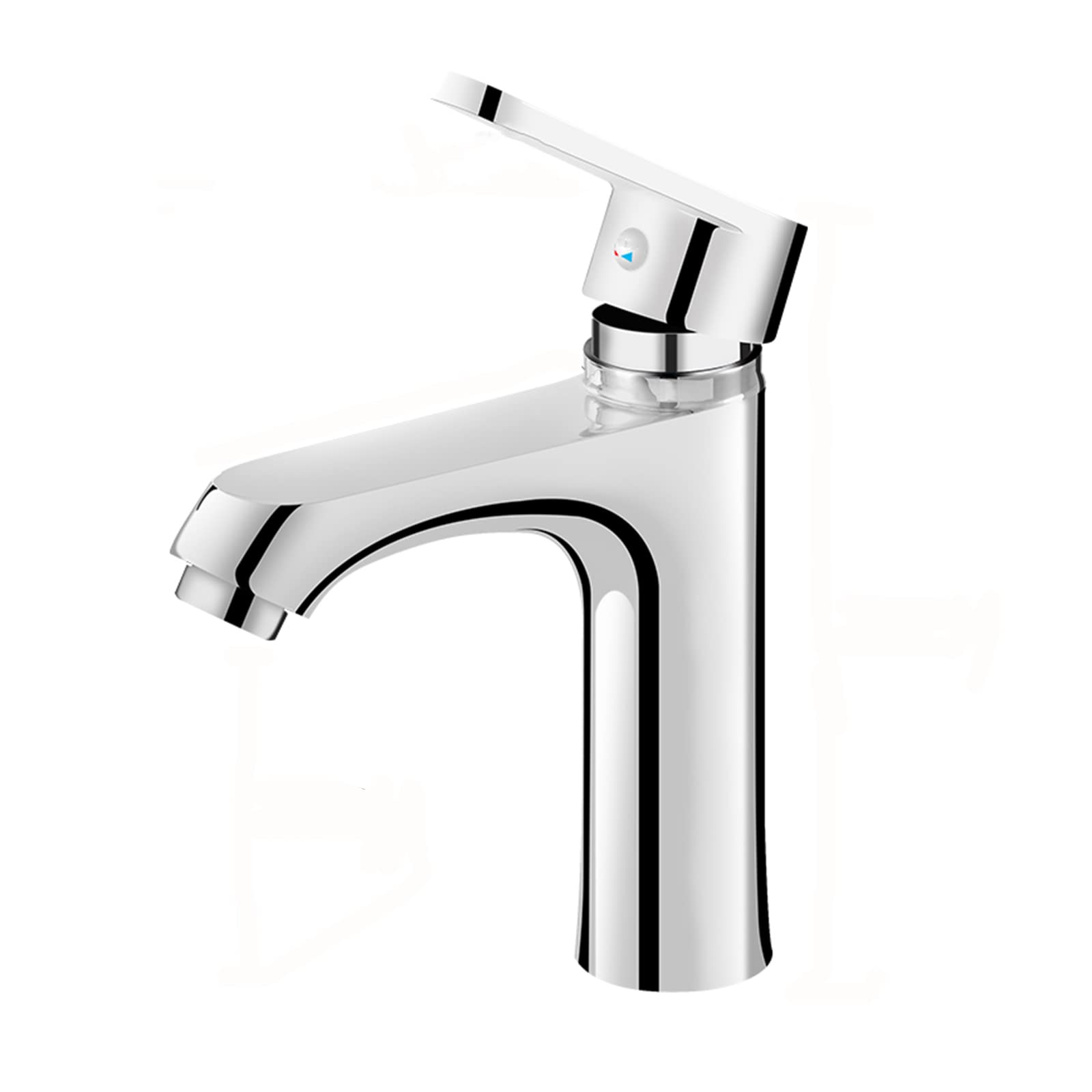 Robinet de lavabo de salle de bain en laiton chromé mitigeur eau chaude et froide