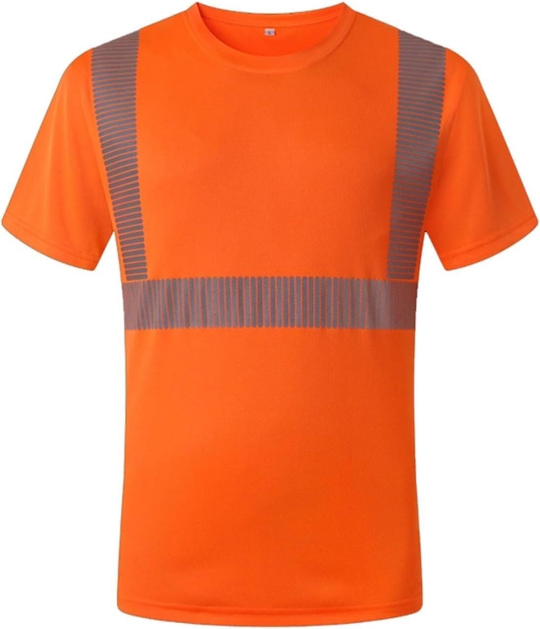 Reflective vest,High Visibility Reflective T-Shirt, Fluorescent Quick-Dry Breathable Top(Orange,Large)