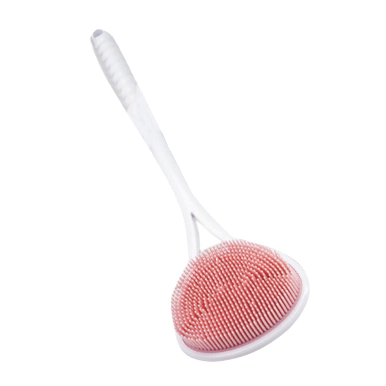 minkissy Spazzola da bagno per la schiena e la schiena, 3 pezzi, spazzola da bagno con manico e manico lungo, spazzola da bagno in luffa per il corpo da uomo, rosa