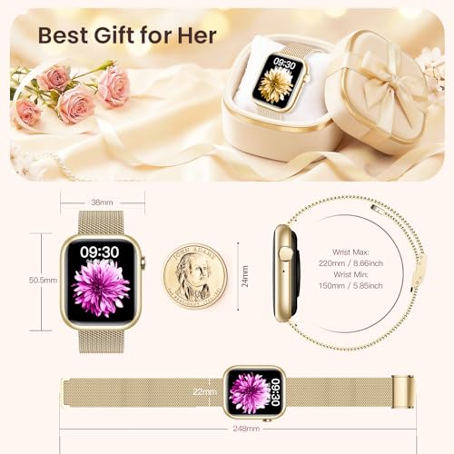 Smartwatch Damen Herren Telefonfunktion Fitnessuhr: 1,83’’HD Touchscreen Smart Watch mit 120+Sportmodi mit Pulsmesser Schrittzähler IP68 Wasserdichter Fitness Tracker Uhr Kompatibel Android und iOS