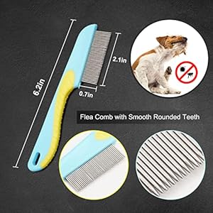 2 Pack Dog Combs, Premium Cat Comb for Removing Tangles, Knots and Floating Hair. Stainless Steel Dog Grooming Tools, Metal Flea Comb, Pet Combs with Rounded Teeth. 2 Pack Dog Combs Premium Cat Comb for Removing Tangles Knots and Floating Hair Stainless Steel Dog Grooming Tools Metal Flea Comb Pet Combs with Rounded Teeth