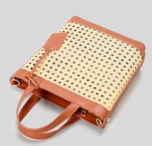 Bolso Tote de Ratán para Mujer Bolso de Playa de Paja miniatura 7