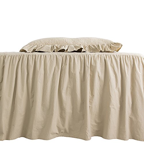 James Home Oma 100% Cotton Ruffle Modern & Contemporary 3 Piece Coverlet/Bedspread Set, Linen, King #TOP18