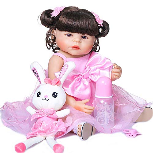 FACAIA Reborn Baby-Puppe, Kinderspielzeug Reborn 23inch 57cm Ganzkörpersilikon Reborn Bebe Doll Kleinkind Mädchen Puppe… – Bild 3