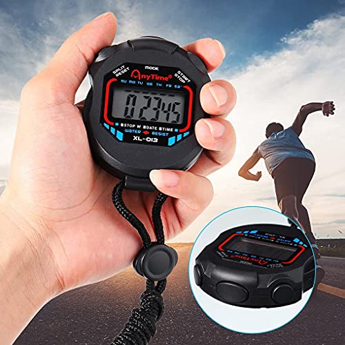 Digital Stopwatch - 2Pcs Sport Stopwatches Timer With 1Pcs Stainless Steel Whistle, Multi-Function Waterproof Lcd Chronograph Counter Stop Watch For School Gym Coaches Referees Teacher Kids #TOP7