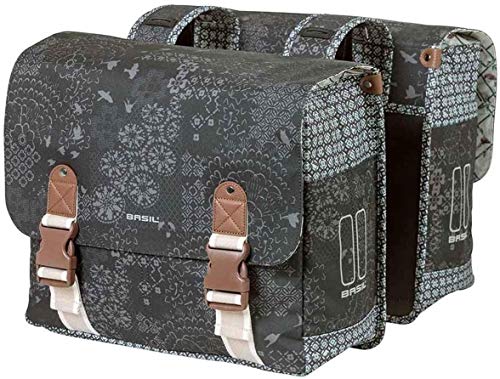 Basil Bohème Fahrrad-Doppeltasche – Polyester – MIK-kompatibel – 35 Liter – Charcoal