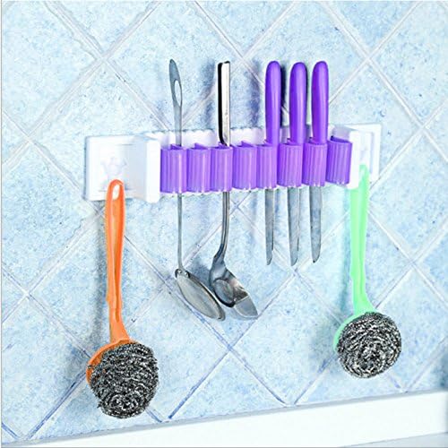 CONNECTWIDE® Mighty Rack Can Clip Insert and Hang Objects for Toilet, Studio, Storage Kitchen Props,can be simply installed in kitchen,bathroom and door ,storage kitchen proper ,storage belt and tie,collect interesting things studio ,toilet SIZE; 32 x 7 x 6 cm (1 PC) (Purple)