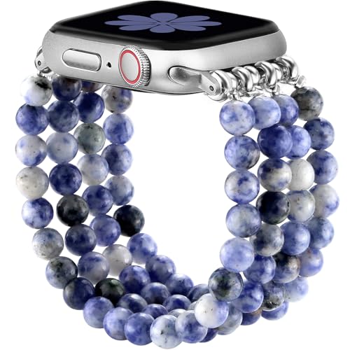 Bracelet pierre naturelle Apple Watch le cadeau élégant et élastique pour Series 9