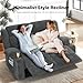 IROSTAE Loveseat Recliner Sofa, 2 Seater Minimalist Style Fabric Manual Pull Tab Reclining Loveseat with USB Charge Ports, Cup Holders, Recliner Love Seat Couches for Living Room, RV, Gray