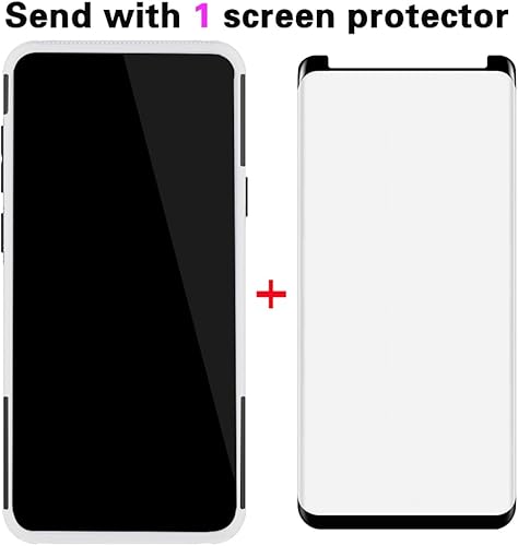 Miniatura 3 de Asuwish Funda de teléfono para Samsung Galaxy S9 con protector de pantalla de vidrio templado y soporte delgado, híbrida, resistente, funda