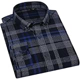 Camicia da uomo in cotone flanella casual scozzese primavera retrò, F11., XL