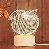 アップル3DナイトライトタッチテーブルランプカラフルなUSBは子供の寝室の装飾の誕生日プレゼントに導かれました CDKPAWMZ