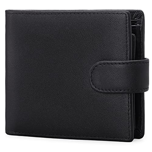 SENDEFN Cartera Hombre de Cuero Tarjetero con RIFD Protección, Monedero Varón con 5 Ranuras para Tarjetas 1 Ranuras para ID 1 Ranuras para Monedas Cover