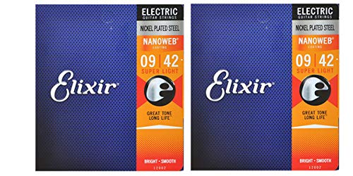 ELIXIR (エリクサー) エレキギター弦 NANOWEB Super Light #12002 ツインパックセット
