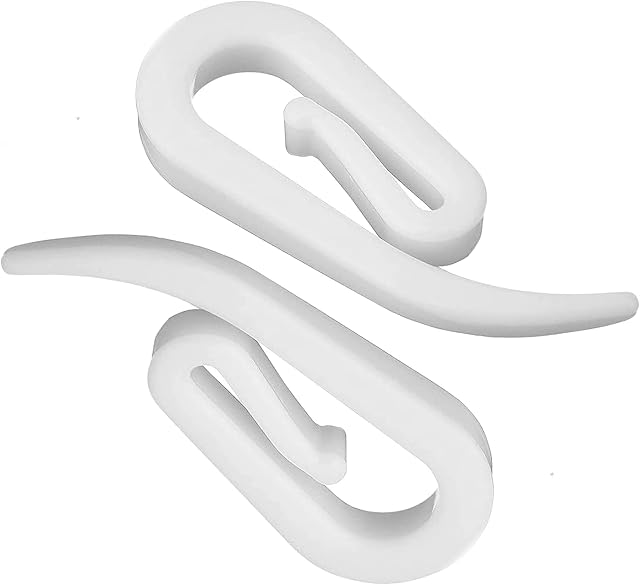 ZYBUX - Plastic CURTAIN HOOKS | FOR Windows' Curtain Poles and Blackout Curtains | Smooth Curtain Hooks for Home and Office 100Pcs