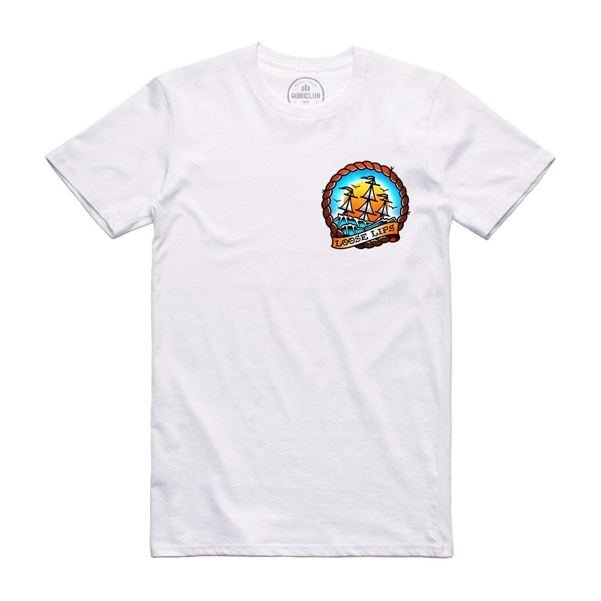 Hobo Jack Men's White - Sink Ships T- Shirt (Medium)