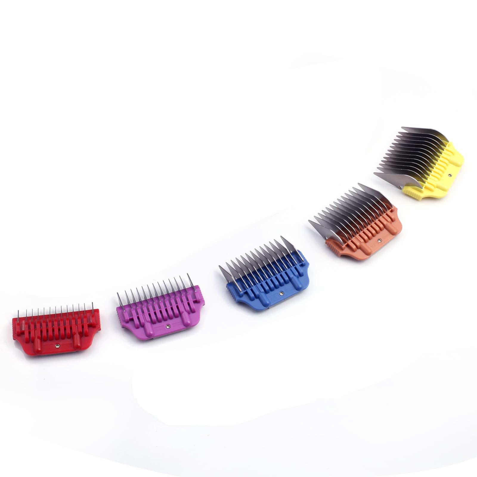DOG Schermaschinen-Aufsatz aus Edelstahl, breit, Kamm-Set für A5-Serie | Kämme mit Schnappbefestigung, nur Tanne für 10 W/15 W/30 W breite Klinge (mittelgroß, 5-teilig)