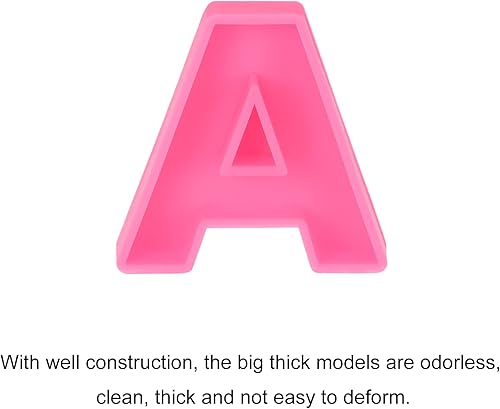 Miniatura 8 de MECCANIXITY Molde de letras del alfabeto 3D, molde de letras de resina de silicona para arte de resina epoxi, manualidades de bricolaje, decoración