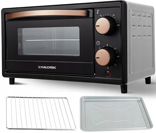 KALORIK Mini-Backofen OT2015CO, 10L Kapazität, Schwarz mit Kupferakzenten, 800W, Energiesparend mit Quarzheizung, Timer bis 60 Min, Doppelverglast, Backblech und Grillrost KALORIK Mini-Backofen OT2015CO, 10L Kapazität, Schwarz mit Kupferakzenten, 800W, Energiesparend mit Quarzheizung, Timer bis 60 Min, Doppelverglast, Backblech und Grillrost