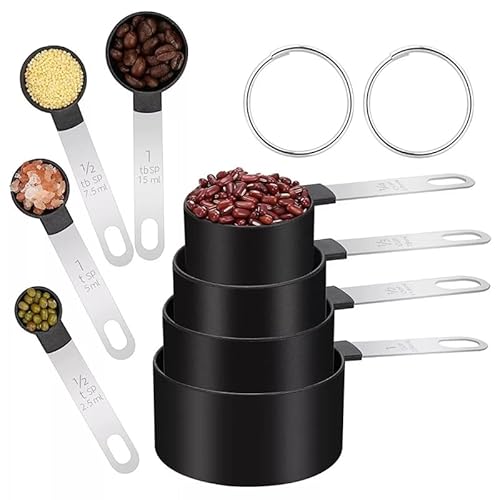 Medidor de Cozinha - Aço Inox - Kit Medidor Culinário Colher Copo Em Aço Inox 08 Peças TrendMax Stor
