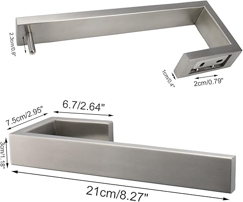 Miniatura 7 de TocTen Toallero de manoanillo de toalla  Colgador grueso de acero inoxidable SUS304 para toallas de mano, 9 pulgadas, resistente montado en la