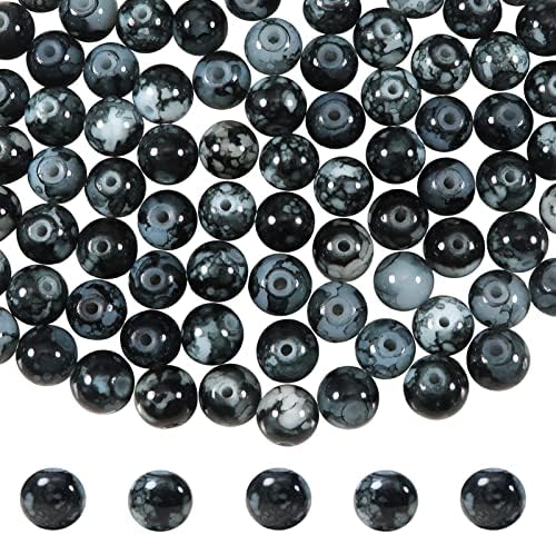 Rubyca Perline Di Vetro Ceco Imitazione Giada - 1 Filo Da 4 Mm, Colore Caffè Chiaro, Per Creare Gioielli Fai Da Te - 2