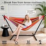 GOCAN Brazilian Double Hammock 2 Person Extra Large Canvas Cotton Hammock for Patio Porch Garden Backyard Lounging Outdoor and Indoor(Rainbow)XXL