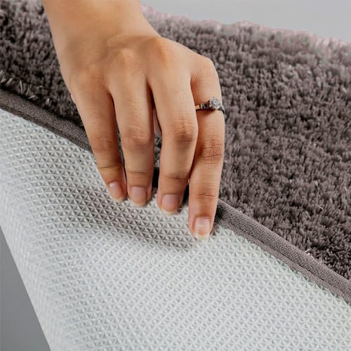 Image of LUXE HOME INTERNATIONAL Microfiber Rectangular Home Bath Mat Super Soft Non Slip Vegas Mats for Bathroom, Kitchen, Bedroom, and Door (60x90 Cm, Cocoa) Pack of 1
