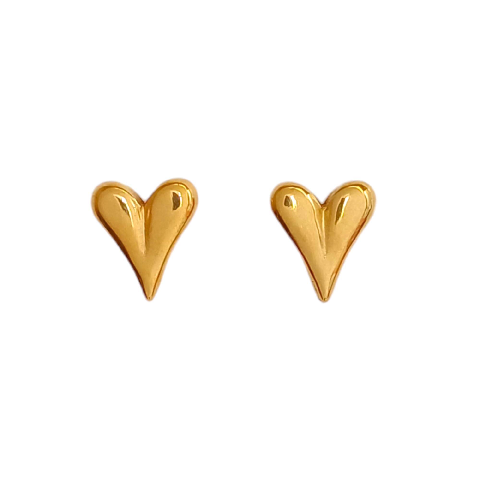 JEWILLEY Stylish Gold Plated Stainless Steel Waterproof Anti-Tarnish Heart-Shaped Minimal Stud Earrings For Womens and Girls (B0DB69QBVQ) Amazon Price History, Amazon Price Tracker