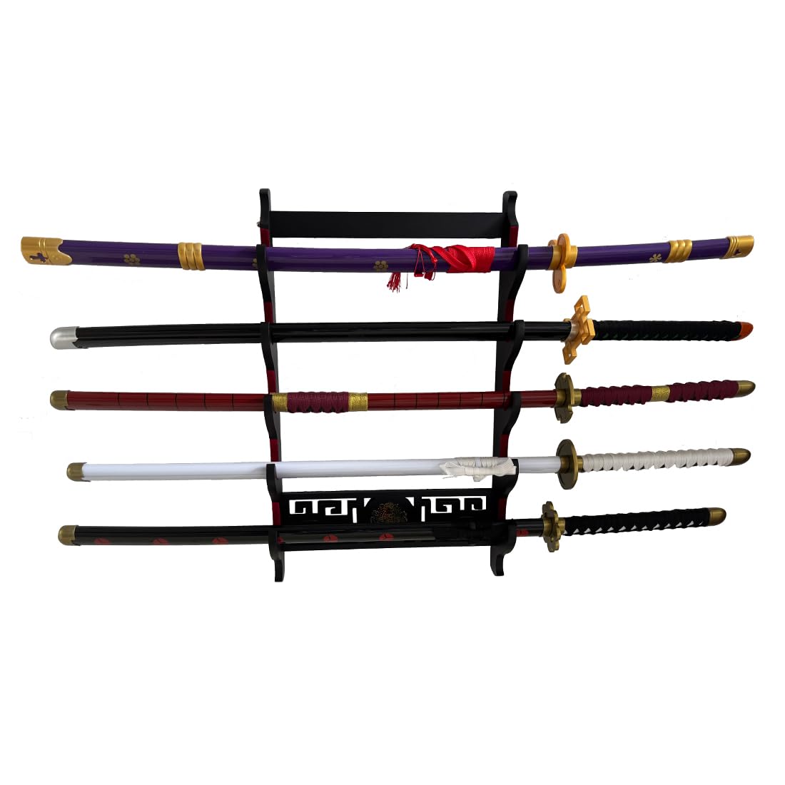 Schwert Wandhalterung Schwerthalter Display Stand Gepolstert Katana Wakizashi Genji und Samurai Schwerter Drachenmuster,5 Tier