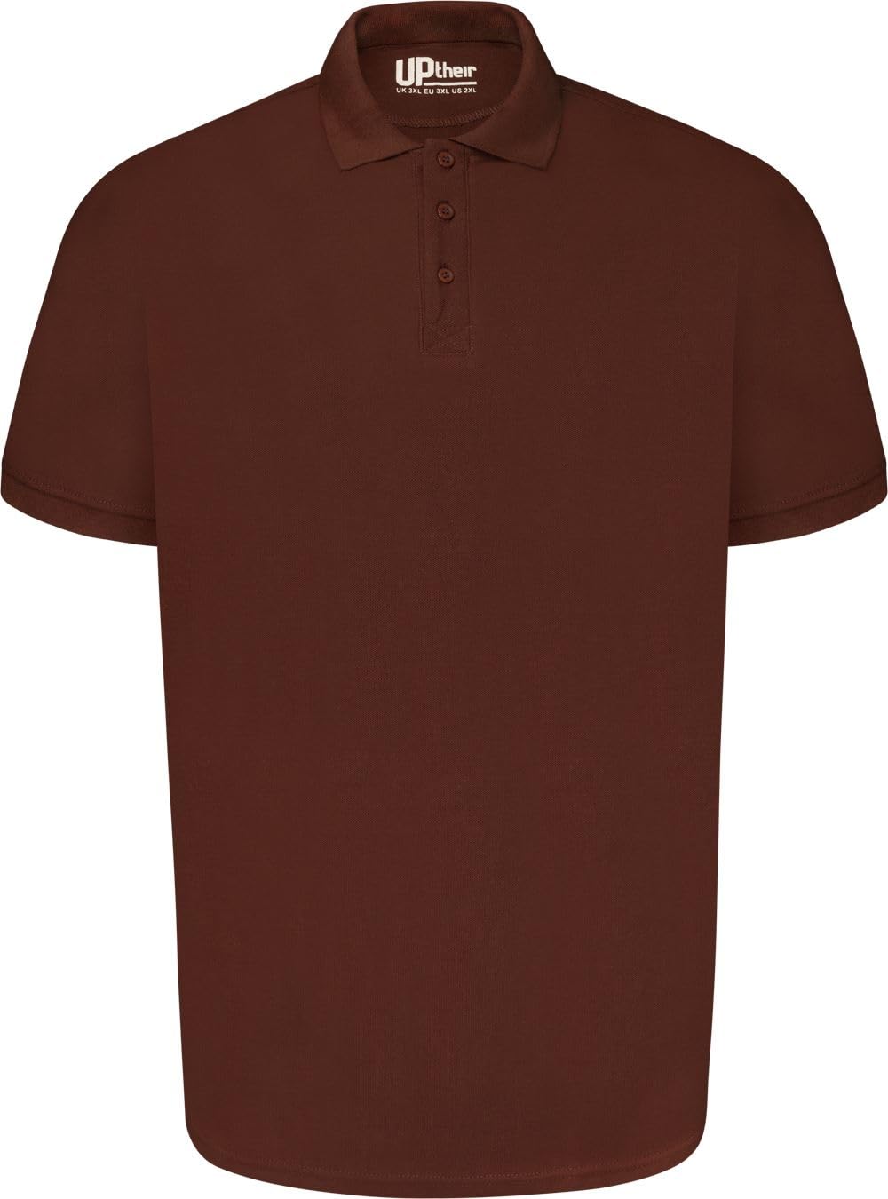 Uptheir Mens Flex Short Sleeve Pique Polo Shirt - Brown - 5XL