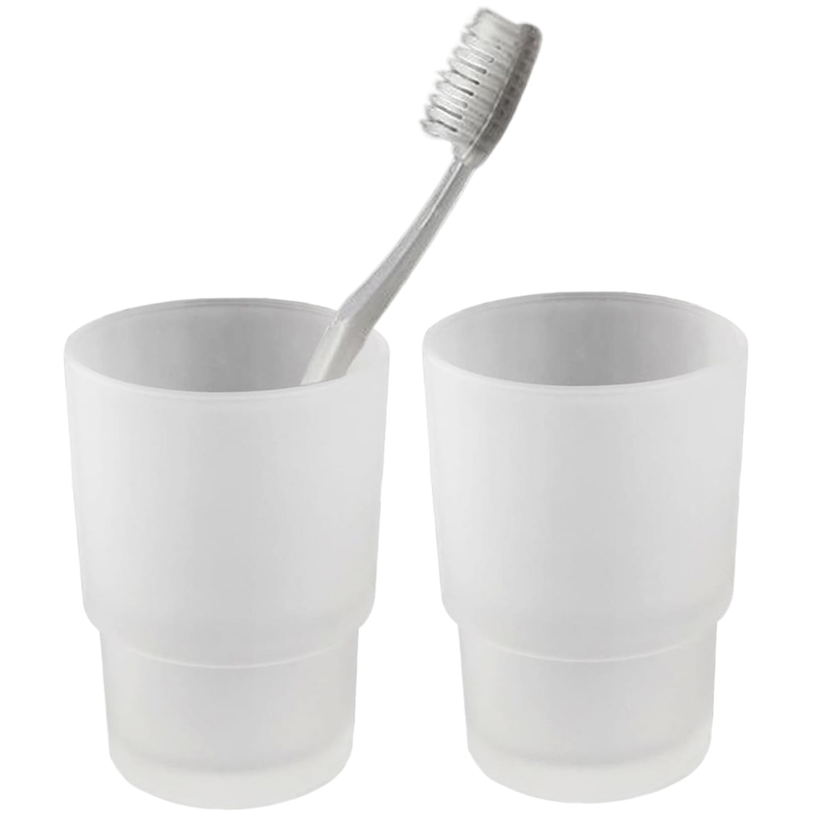 Mouth Wash Cups Mouthwash Cups 2Pcs Frosted 220ml Glass Mouth Wash Cups Minimalist Multi-Purpose Bathroom Tumbler Cup for Toothbrush & Toothpaste Storage