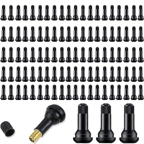 PETCHOR 100PCS TR413 Rubber Snap-in Tire Valve Stems