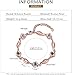 Wamantic Personalized Simulated Birthstone Bracelets Adjustable Rose Flower Chain Charm Bracelet with 1-5 Name Initial Engraved for Women Mom Christmas Gifts (Rose Gold, 1 Name & 1 Stone)