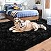 Quntue 8x10 Area Rugs for Living Room, Ultra Soft Large Shag Black Bedroom Rug Upgrade Non-Slip Plush Modern Fluffy Carpet for Kids Boys Girls Room Home Decor Aesthetic