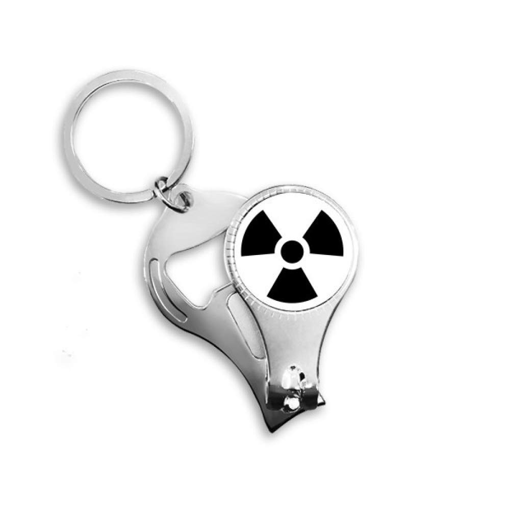 Décapsuleur porte-clés original et coupe-ongles de survie motif zone toxique