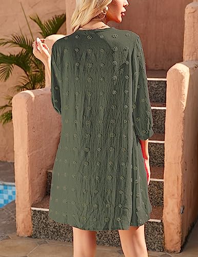 Yekaty Cardigan for Women 3/4 Sleeve Lightweight Summer Kimono Cardigan Loose Beach Cover Up 20254