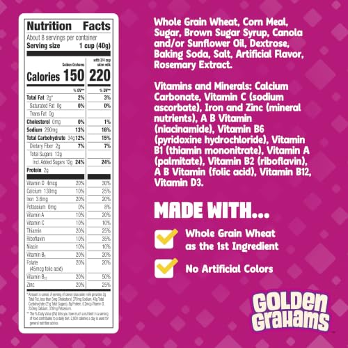 Image of Golden Grahams Breakfast Cereal, Graham Cracker Taste, Made with Whole Grain, 11.7 oz