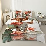 Linfye Couette 200x200 cm Léopard Sauvage, Couette Imprimée 4 Saisons pour Lit...