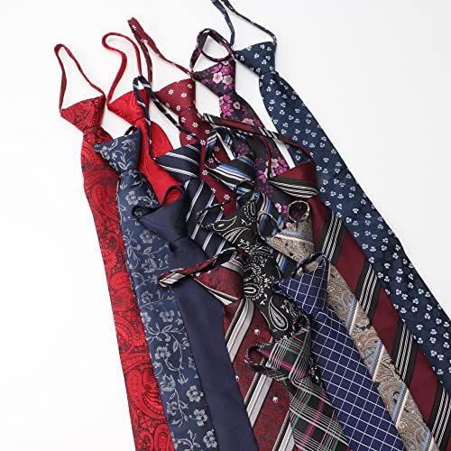 Image of Mens Ties, Mens Zipper Ties Neckties for Men, Silky Zip Up Ties, Men's Pretied Ties Set