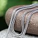 Solid 925 Sterling Silver Foxtail Chain Necklace, Width 1.5mm- Oxidized Non-Tarnish Unisex Snake Design Wheat Chain Necklace for Men Women 17.7