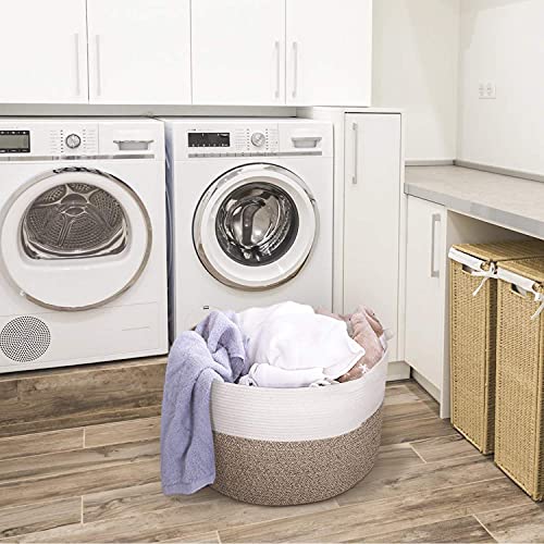 Indressme Large Grey Cotton Blanket Basket & Xxxl Large Baby Laundry Basket Toys Storage Bin (Set Of 2) #TOP5