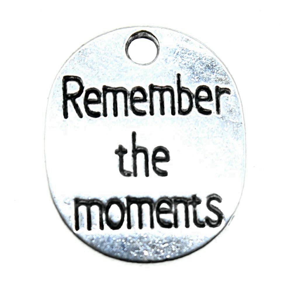 WYSIWYG 10pcs 22x18mm Remember The Moments Charms Antique Silver Color Zinc Alloy