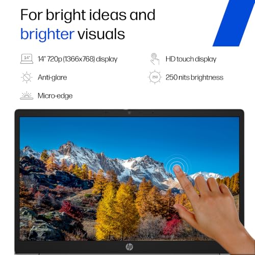 Image of HP Chromebook 14, MediaTek Kompanio 540 (4GB LPDDR5, 128GB UFS) HD, Touch, Anti-Glare, Micro-Edge, 14'' /35.6cm, ChromeOS, 100GB Google One(1yr),Modern gray,1.35kg, nm0006MU, HD Camera w /shutter Laptop