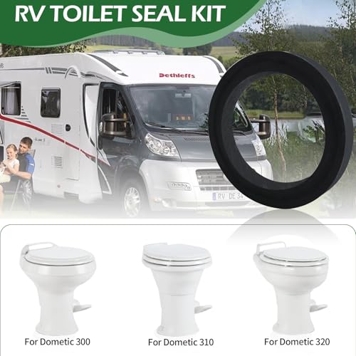Image of 2 Pcs RV Toilet Seal,with Mounting Hardware Kit Fit 385311652 Caravan Toilet Replacement Seal and 385311658,Compatible with Dometic 300 /310 /320 Series Flange