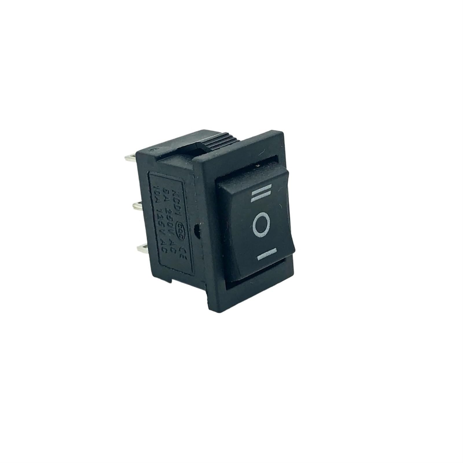 5 microinterruptores KCD1 negros de 3 posiciones, 6 A/250 V CA, 10 A/125 V CA (encendido/apagado/encendido), interruptor basculante de 6 pines